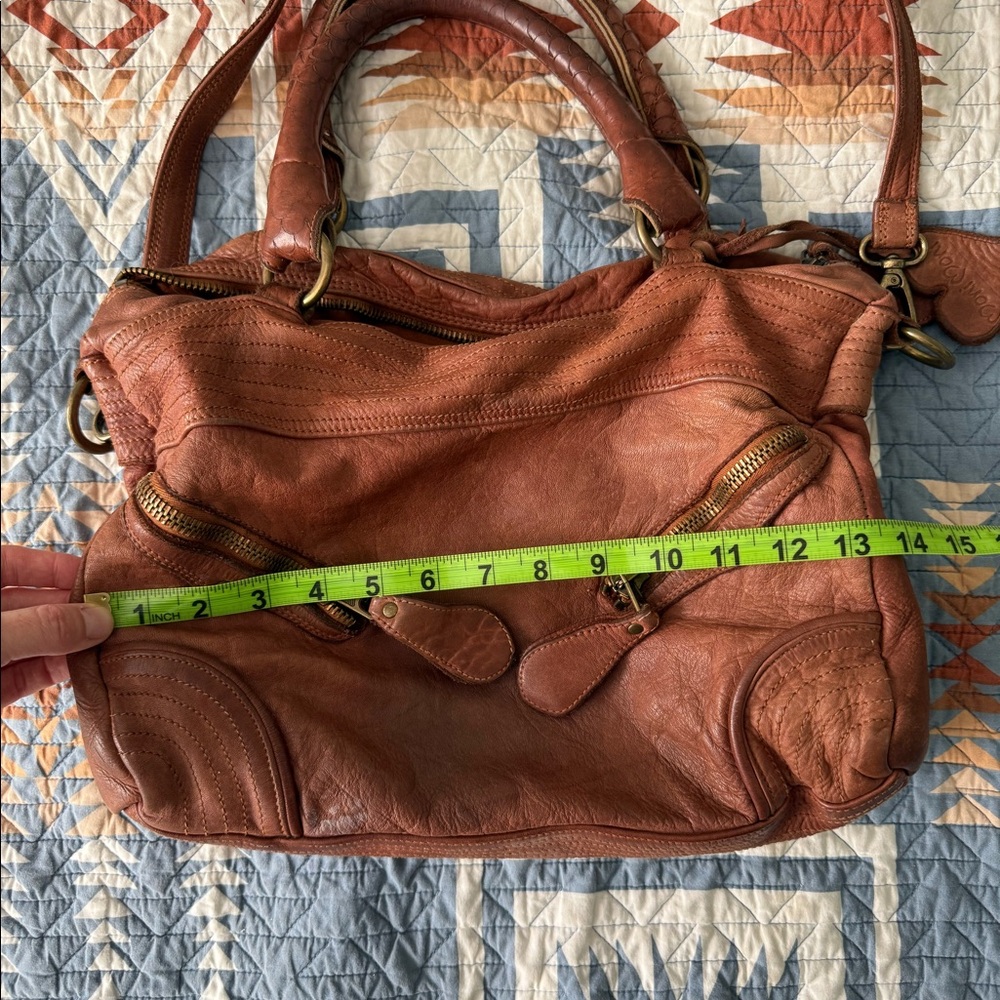 Moni Moni genuine Italian leather large brown handbag - Picture 6 of 8